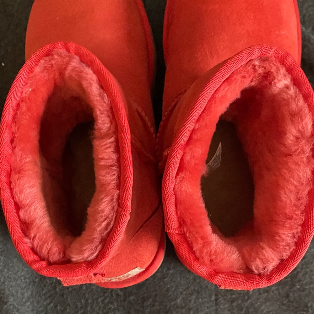 UGG Short Suede Boots in Bright Coral - Picture 3 of 11